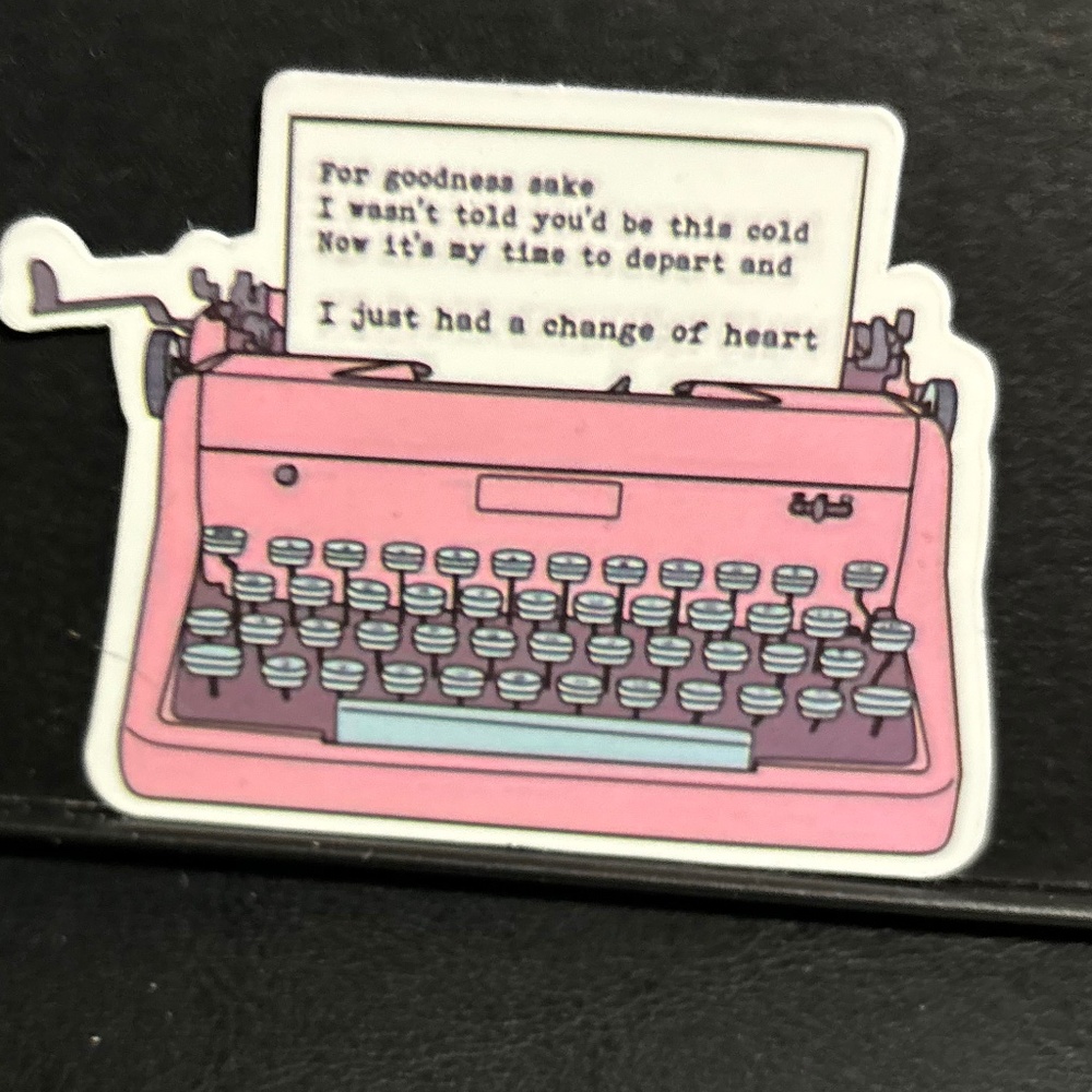TYPE WRITTER POEM QUOTE STICKER